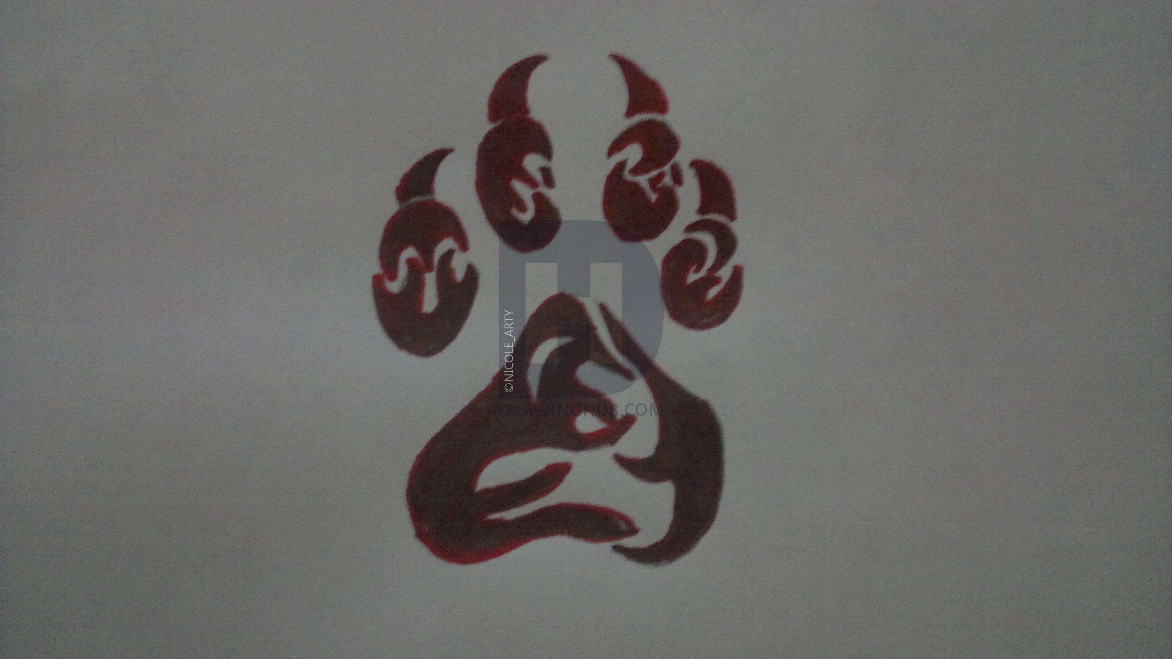 4000x2248 How To Draw A Tribal Paw Print, Step - Tribal Print Drawings