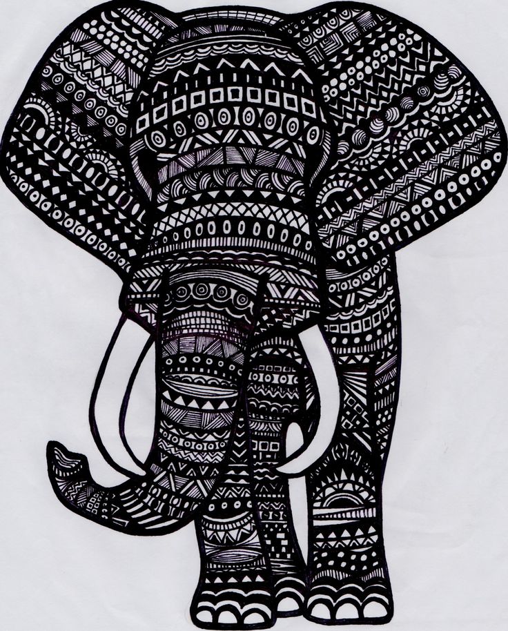 736x914 Tribal Print Elephant Tumblr - Tribal Print Drawings