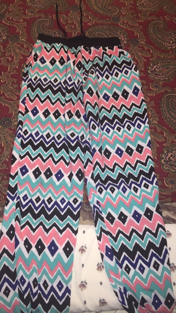 576x1024 Used Green, Black, And Pink Tribal Print Draw String Pants - Tribal Print Drawings