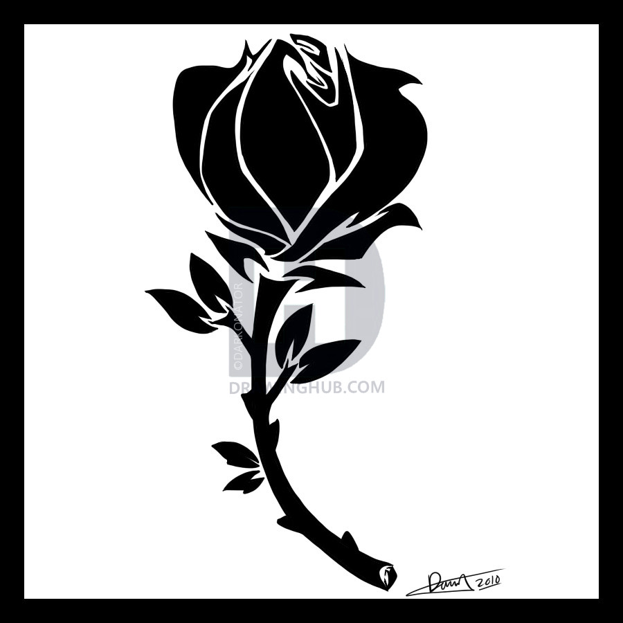 900x900 How To Draw A Tribal Rose, Step - Tribal Rose Drawing