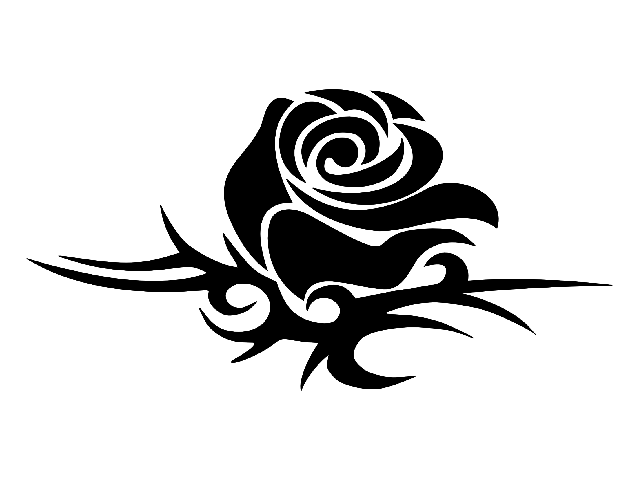2205x1654 Perfect Black Ink Tribal Rose Tattoo Design - Tribal Rose Drawing