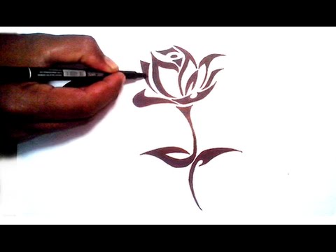 480x360 Tribal Rose Drawing - Tribal Rose Drawing