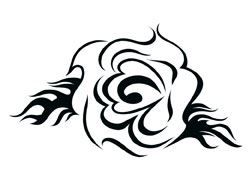 252x180 Tribal Rose Temporary Tattoo - Tribal Rose Drawing