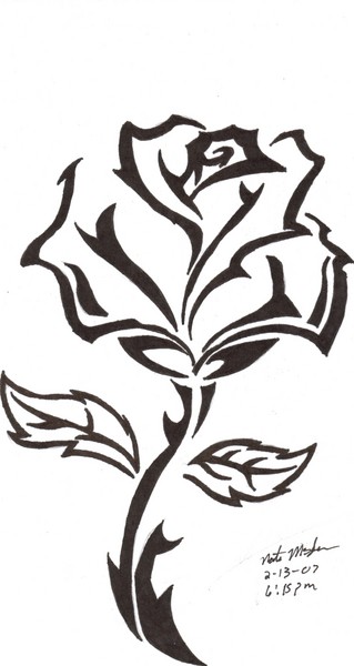 319x600 Tribal Rose - Tribal Rose Drawing