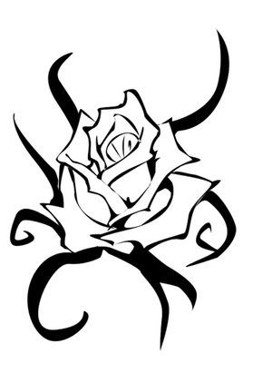 300x422 Alfa Img - Tribal Rose Drawing