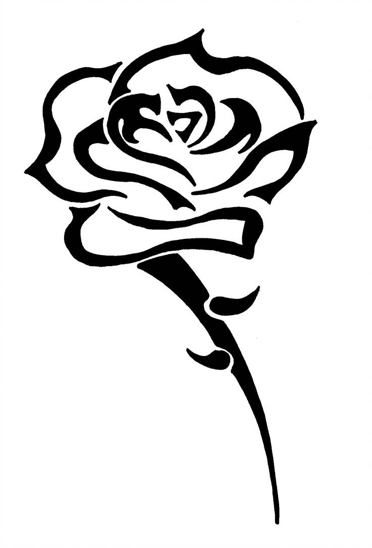737x1085 Tribal Rose Tattoo - Tribal Rose Drawing