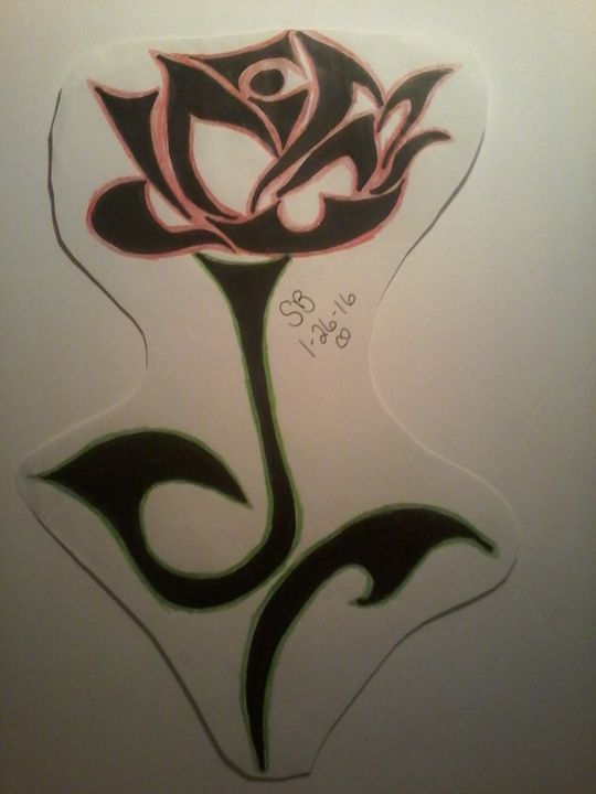 540x720 Tribal Rose With A Little Color - Tribal Rose Drawing