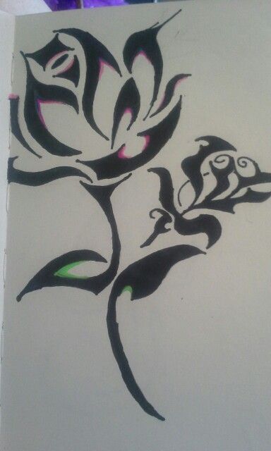 384x640 Drawing Tribal Rose My Drawings Art, Drawings, Tattoo Stencils - Tribal Rose Drawing