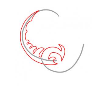 302x281 How To Draw A Tribal Scorpion, Step - Tribal Scorpion Drawing