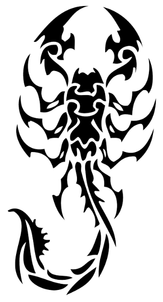 324x600 Scorpion Tribal Clipart - Tribal Scorpion Drawing