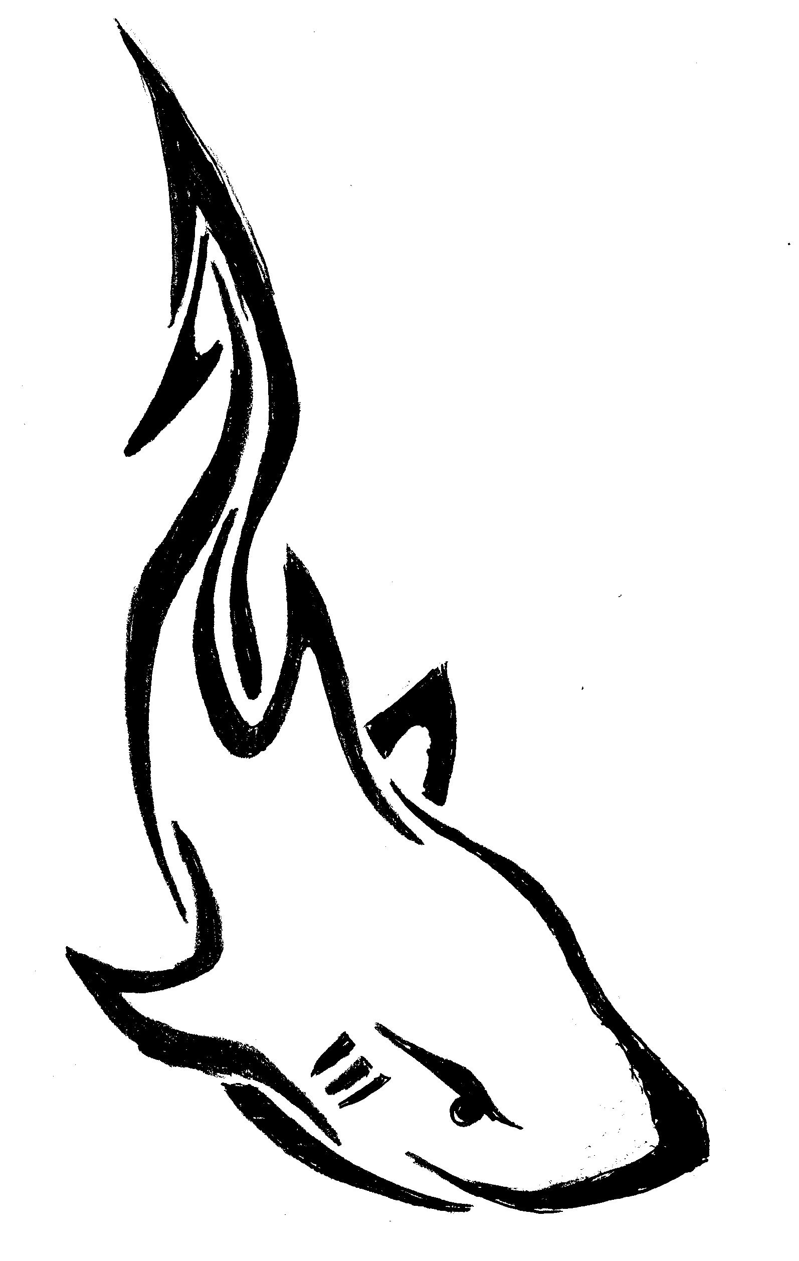 1594x2515 Tribal Shark Drawing - Tribal Shark Drawing