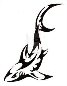 236x304 best tribal shark images tribal shark tattoos, polynesian - Tribal Shark Drawing