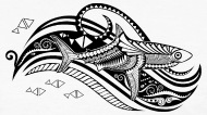 190x106 bb monde tribal t shirts from south seas south seas tribal shark - Tribal Shark Drawing