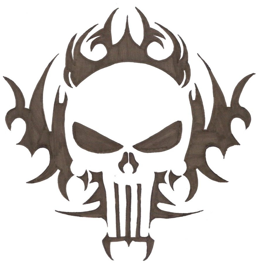 Tribal Skull Drawings