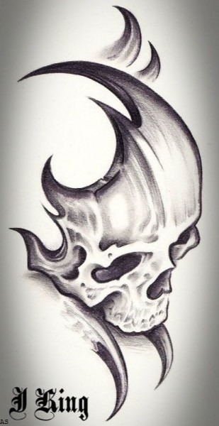 309x600 Tribal Skull Drawings - Tribal Skull Drawings