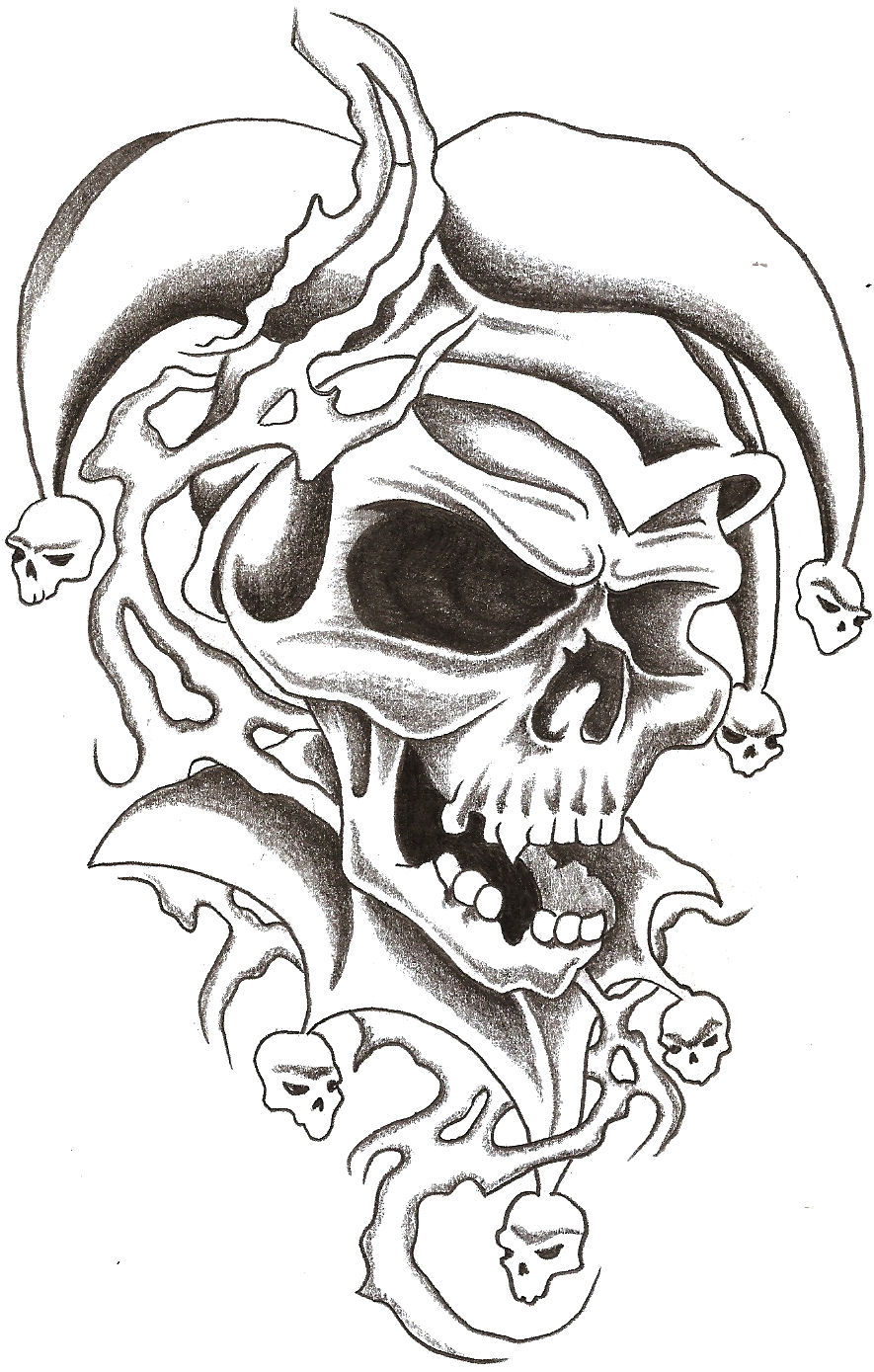 885x1389 Tribal Skull Tattoos Clipart Drawing - Tribal Skull Drawings