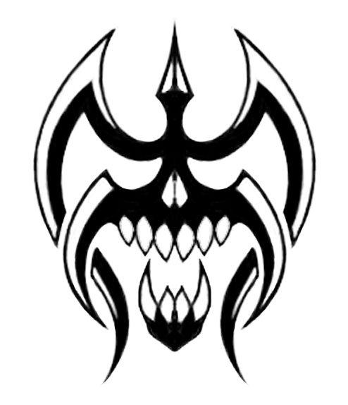 494x574 Tribal Skull - Tribal Skull Drawings