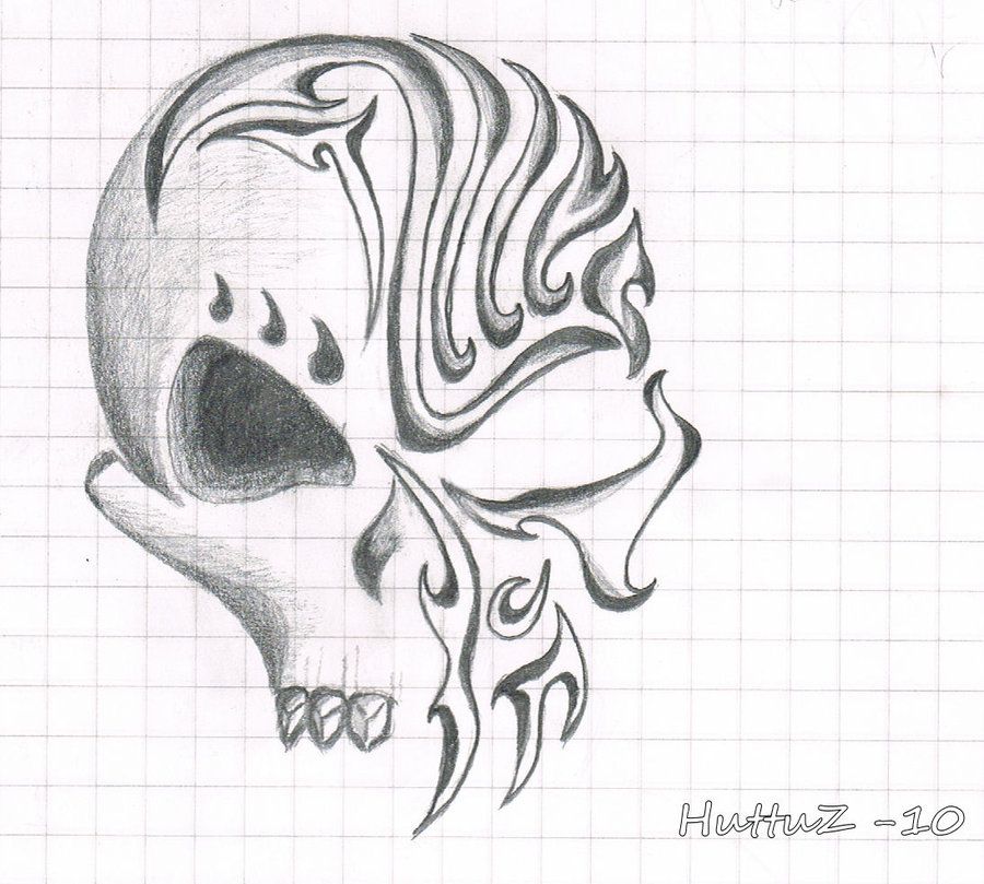 900x809 Awesome Drawings Of Skulls Tribal Skull - Tribal Skull Drawings