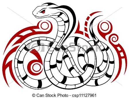 450x342 Vector Snake, Tribal Tattoo Vector Snake, Cobra In The Form - Tribal Snake Drawing