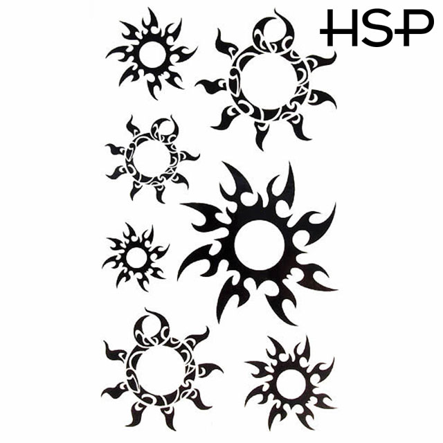 640x640 Homesliceproductions Halloween Tattoo Sticker Mix Tribal Sun - Tribal Sun Drawing