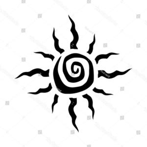 300x300 Stock Vector Vector Tribal Modern Tattoo Set Sun Flame Moon - Tribal Sun Drawing