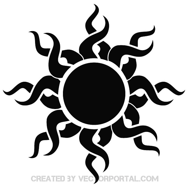 660x660 Tribal Sun Free Vector - Tribal Sun Drawing