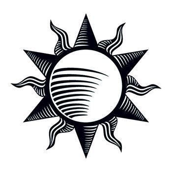 350x350 Tribal Sun Temporary Tattoo - Tribal Sun Drawing