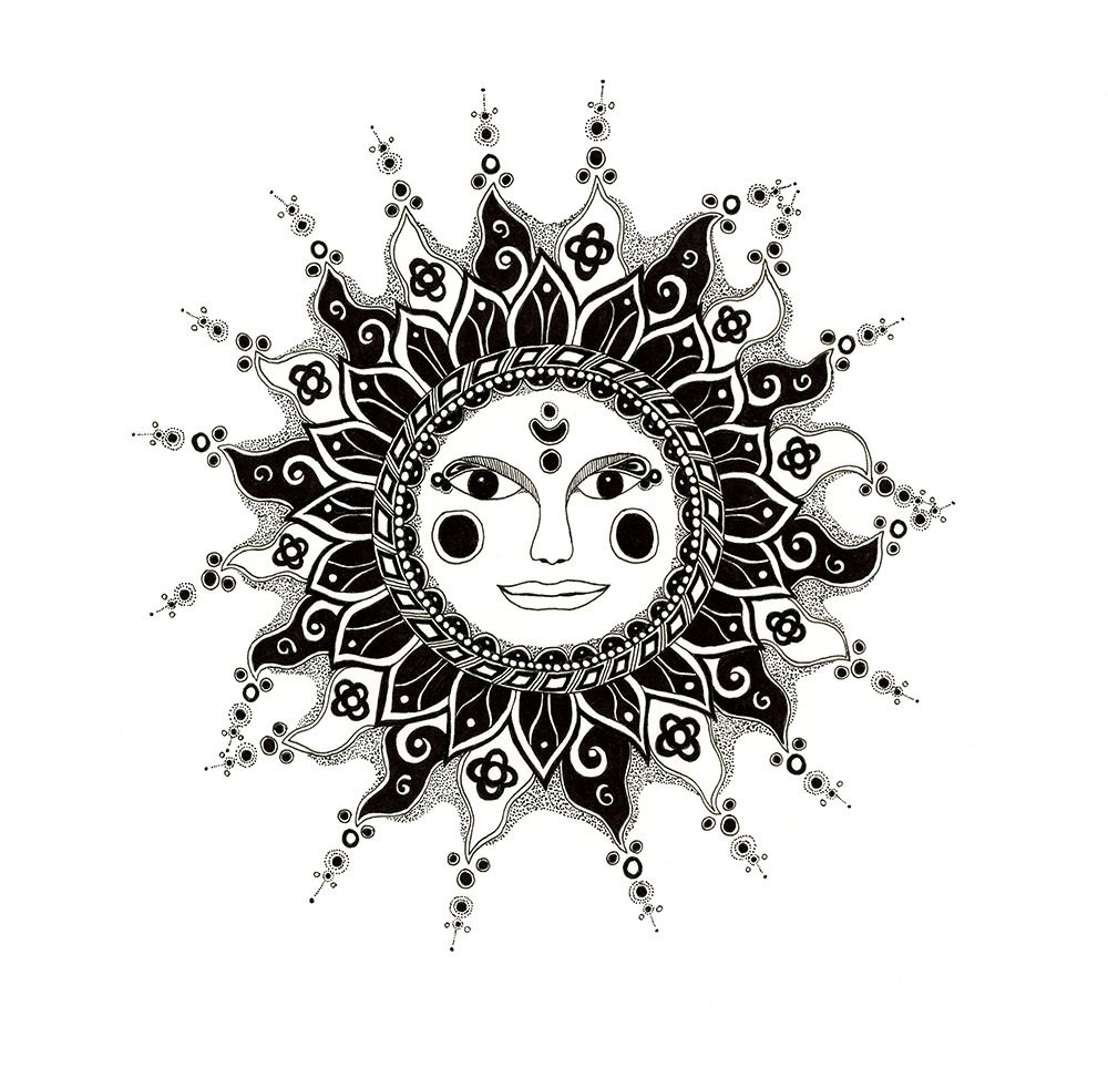 1000x964 Uploaded - Tribal Sun Drawing
