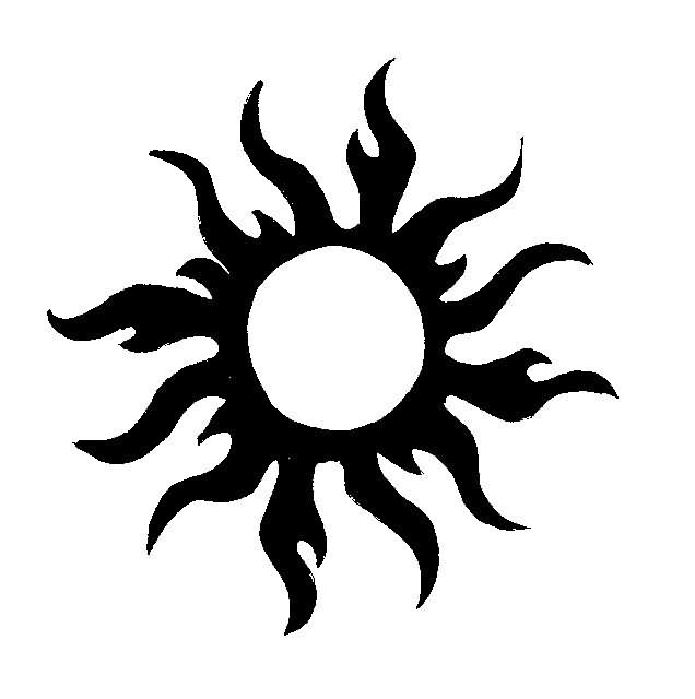 636x640 Black Tribal Sun Tattoo Design Flash - Tribal Sun Drawing