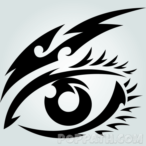 512x512 How To Draw An Eye Tribal Tattoo Pop Path - Tribal Tattoo Drawing