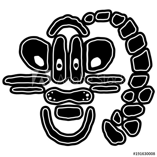 500x500 Logo Cut Sticker Cute Tribal Tiger Cartoon Children - Tribal Tiger Drawing