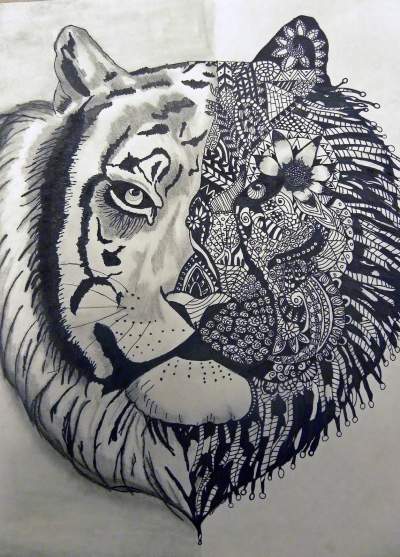 400x557 Tribal Tiger Teen Ink - Tribal Tiger Drawing