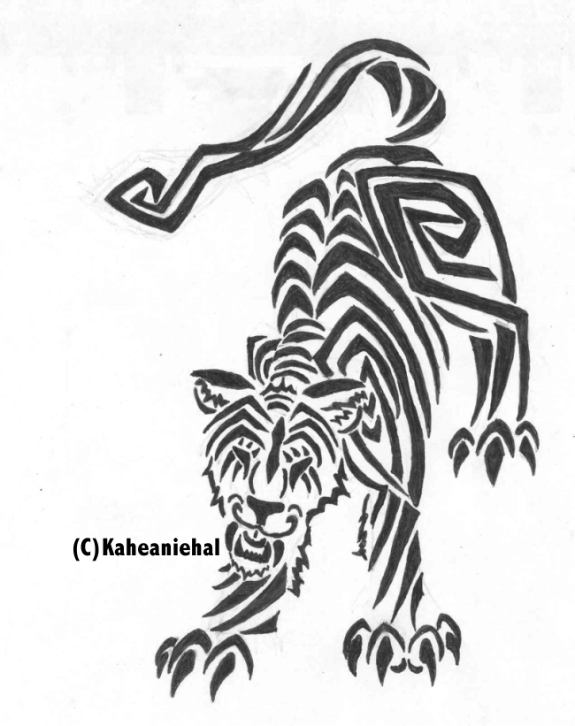 650x821 Tribal Tiger Drawing - Tribal Tiger Drawing