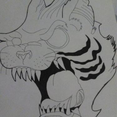 375x375 Tribal Tiger Drawing - Tribal Tiger Drawing