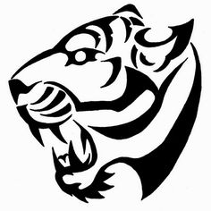 236x236 Best Roaring Tiger Head Tattoo Drawing Images Tiger Head - Tribal Tiger Drawing