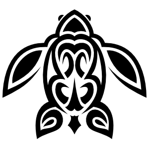 300x300 Cool Hawaiian Tribal Turtle Sticker - Tribal Turtle Drawing