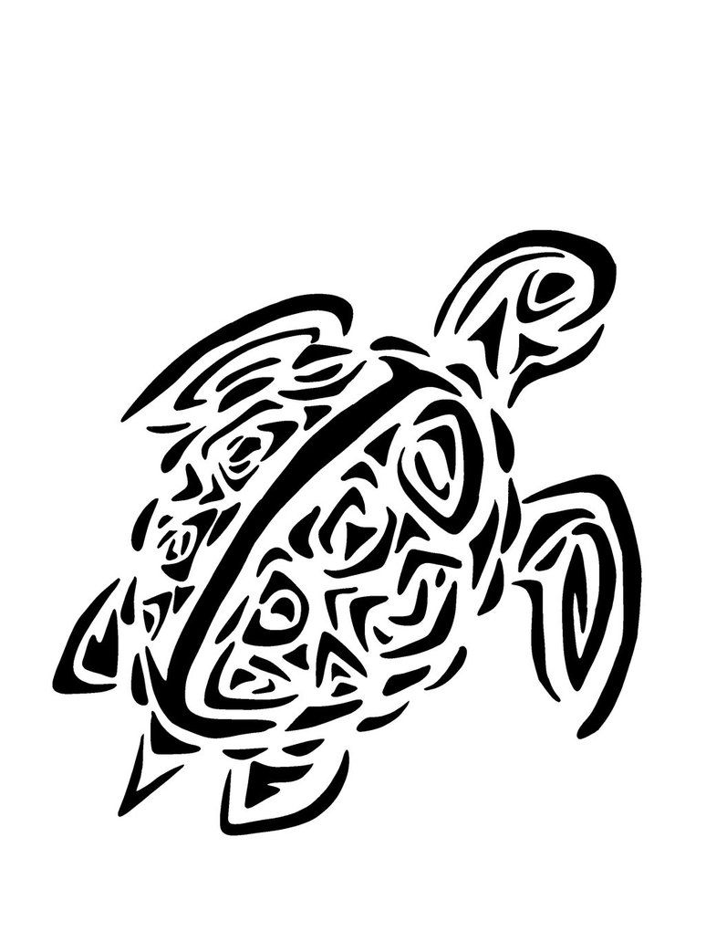 774x1032 Sea Turtle Tribal Tattoo - Tribal Turtle Drawing