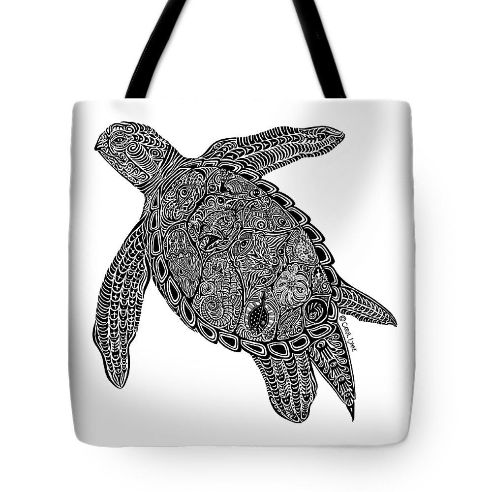 1000x1000 Tribal Turtle I Tote Bag For Sale - Tribal Turtle Drawing