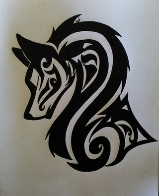 Tribal Wolf Drawing at PaintingValley.com | Explore collection of ...