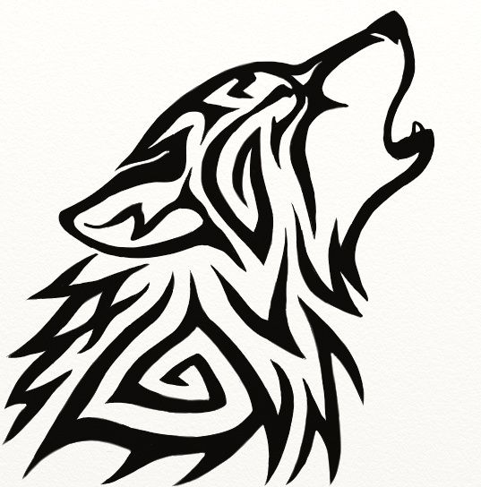 537x544 tribal wolf avatar - Tribal Wolf Drawing