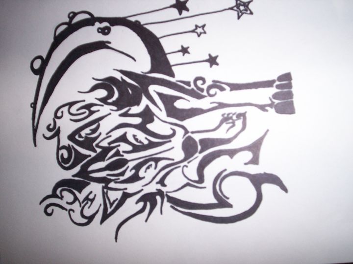 720x540 Tribal Wolf Drawing - Tribal Wolf Drawing