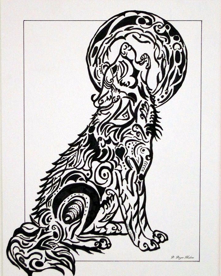 720x900 Tribal Wolf Drawing - Tribal Wolf Drawing