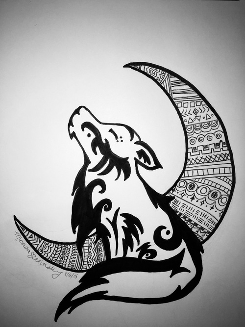 500x667 Tribal Wolf Drawing Uploaded - Tribal Wolf Drawing