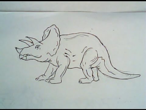 480x360 how to draw a triceratops - Triceratops Drawing