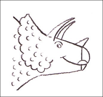345x325 how to draw how to draw a triceratops - Triceratops Drawing