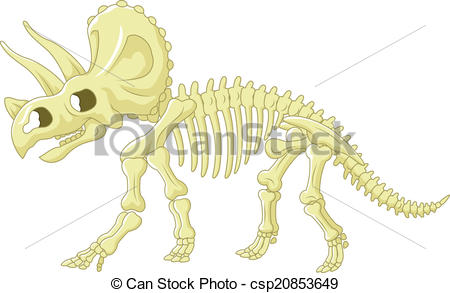 450x293 Triceratops Skeleton Clipart Great Free Clipart, Silhouette - Triceratops Skeleton Drawing