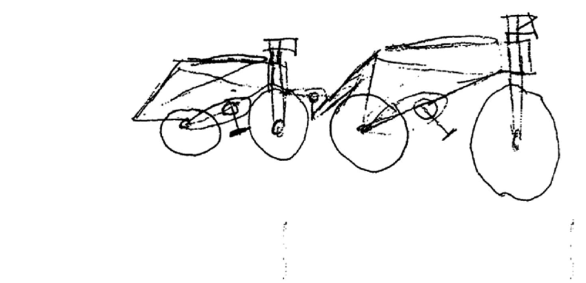 850x411 Design Drawing Of A Tandem Tricycle Drawn - Tricycle Drawing