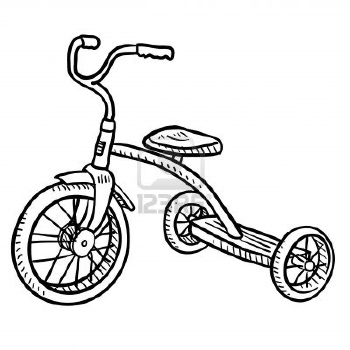 1200x1200 Doodle Style Children S Tricycle Sketch In Vector Format - Tricycle Drawing
