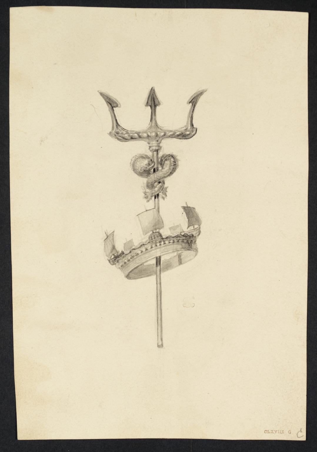 1078x1536 neptune's trident', joseph mallord william turner, tate - Trident Drawing