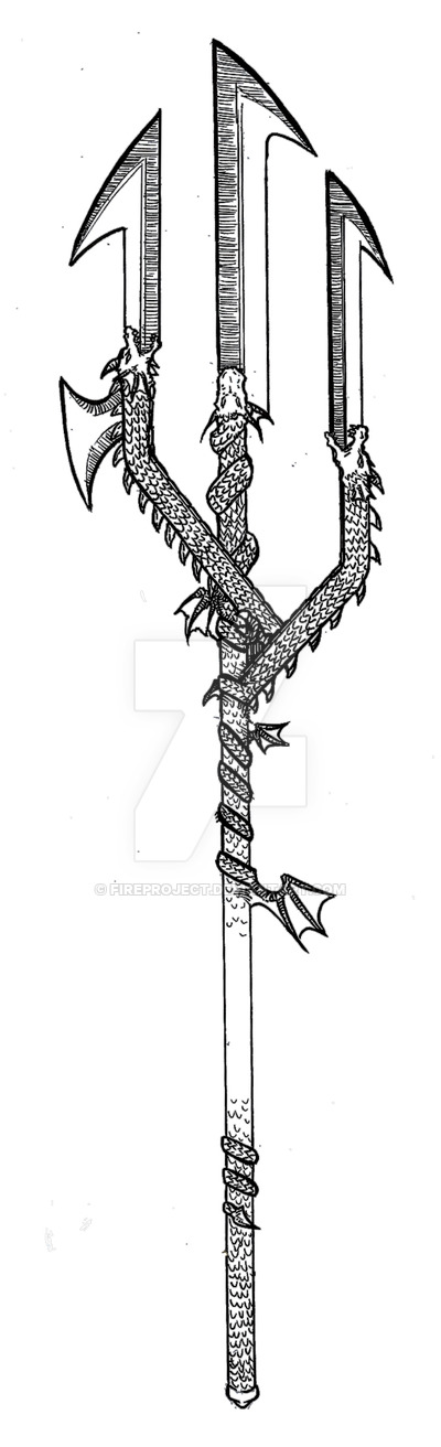 400x1312 trident weapon drawing gtgt - Trident Drawing